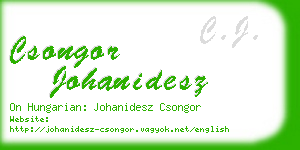 csongor johanidesz business card